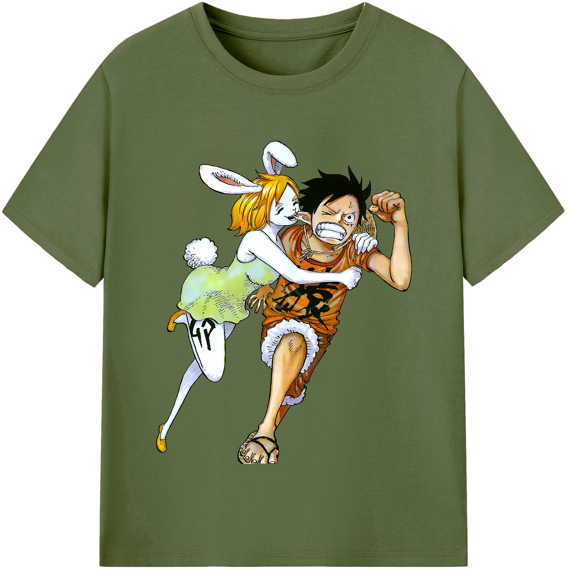ワンピース モンキー・D・ルフィ ONE PIECE Monkey D. Luffy 綿100％半袖Tシャツ（フロントプリント）
